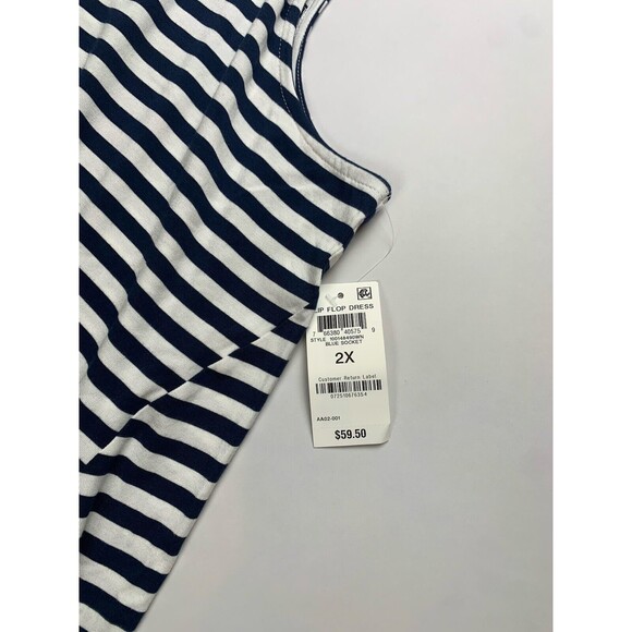 Style & Co. Women's Sleeveless Stripe Swing Dress 2XL Stripe Blue - Picture 4 of 12